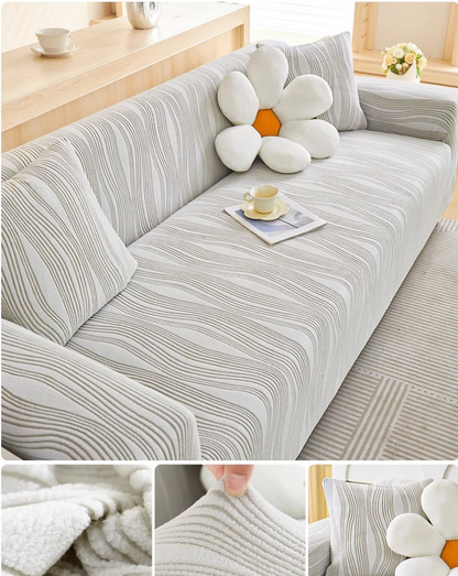 Raised flannel elastic sofa cover