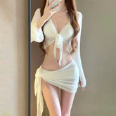 Women's split skirt bikini  Four-Piece Split Skirt Style