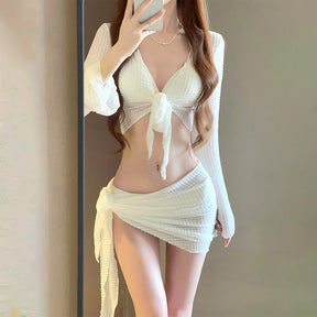 Women's split skirt bikini  Four-Piece Split Skirt Style