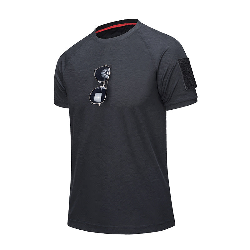 Men’s Summer Elastic Round Neck  Sports T-Shirt –