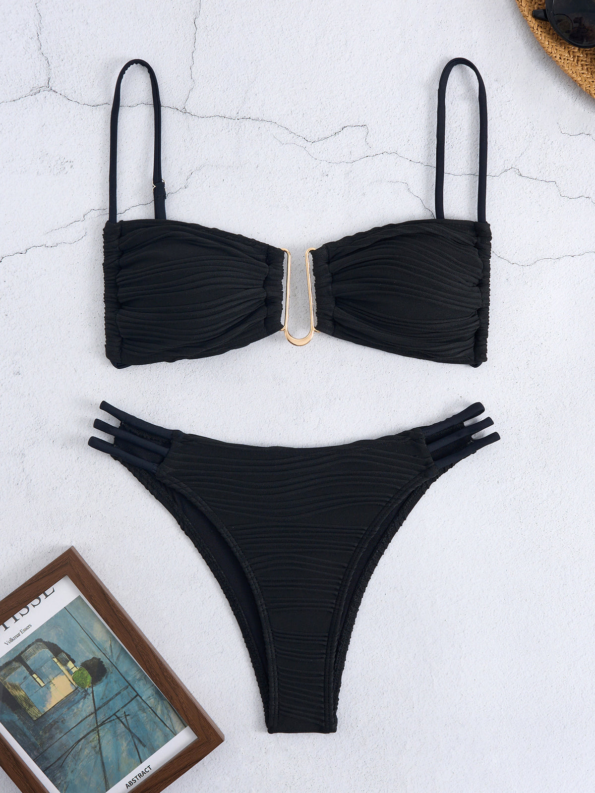 Sexy Cut Out Special Fabric Split Bikini