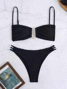 Sexy Cut Out Special Fabric Split Bikini