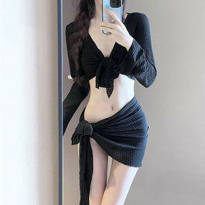 Women's split skirt bikini  Four-Piece Split Skirt Style