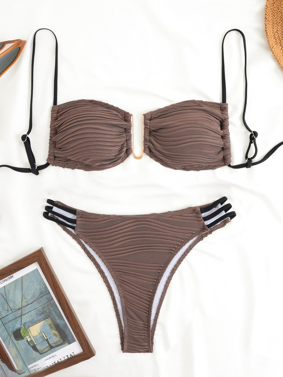 Sexy Cut Out Special Fabric Split Bikini