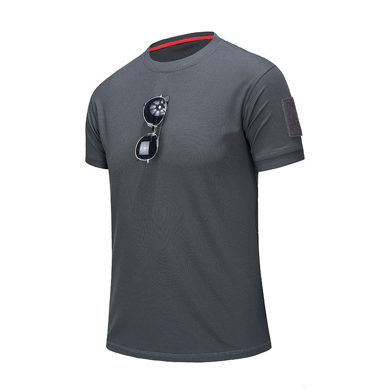 Men’s Summer Elastic Round Neck  Sports T-Shirt –