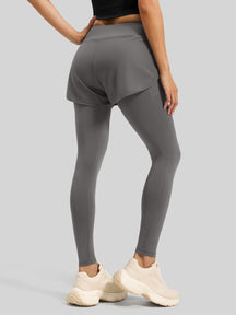 Faux Two-Piece Pocket Sport Pants/Leggings