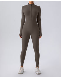 Women’s Long Fleece-lined Jumpsuit Slim Fit, for Dance, Pilates & Yoga