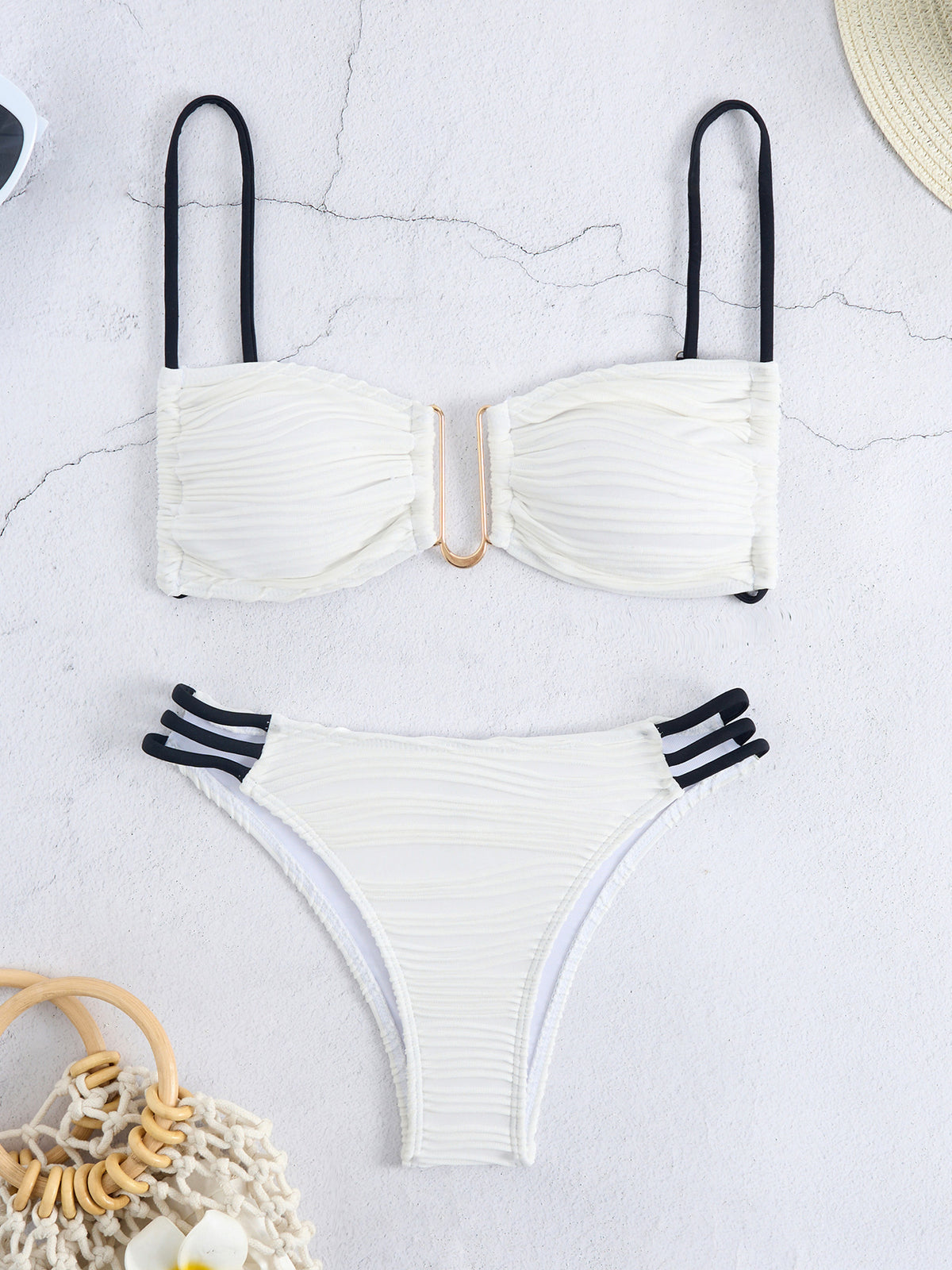 Sexy Cut Out Special Fabric Split Bikini
