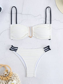 Sexy Cut Out Special Fabric Split Bikini